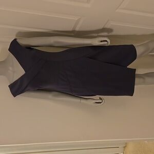 Maggy London Cap Sleeve V Neck Dress Charcoal Gray Size 8